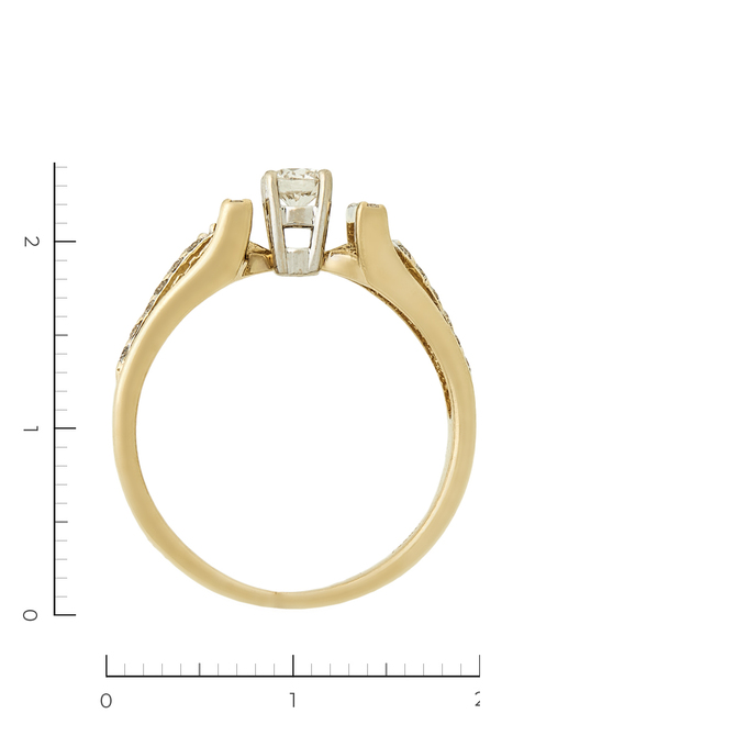 Кольцо из желтого золота 585 пробы c 19 бриллиантами, Л 5207 1451 за 29015