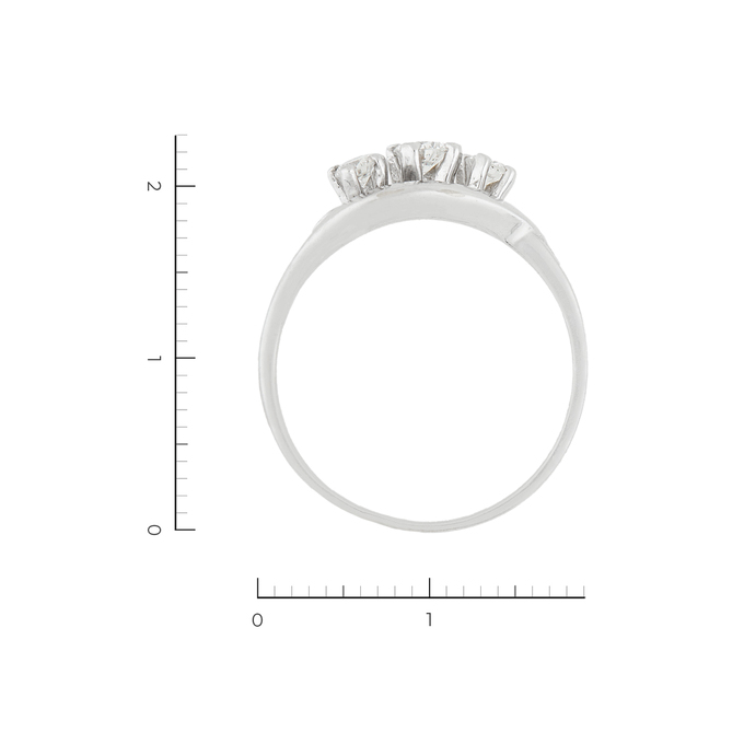 Кольцо из белого золота 585 пробы c 3 бриллиантами, Л 3012 4113 за 46740