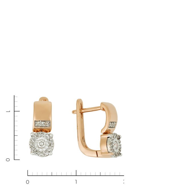 Серьги из золота 585 пробы c 32 бриллиантами