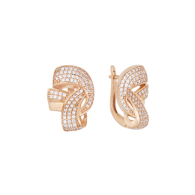 Серьги из золота 585 пробы c фианитами, Л 3910 6059 за 43680
