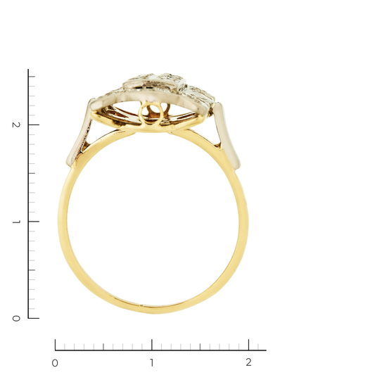 Кольцо из комбинированного золота 750 пробы c 30 бриллиантами, Л47090524 за 87000