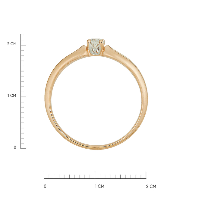 Кольцо из золота 585 пробы c бриллиантом, Л 3013 3834 за 44720