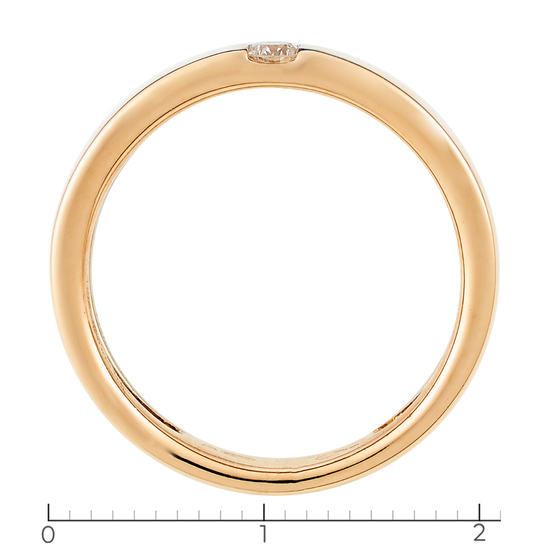 Кольцо из комбинированного золота 585 пробы c 16 бриллиантами, Л23156618 за 27300