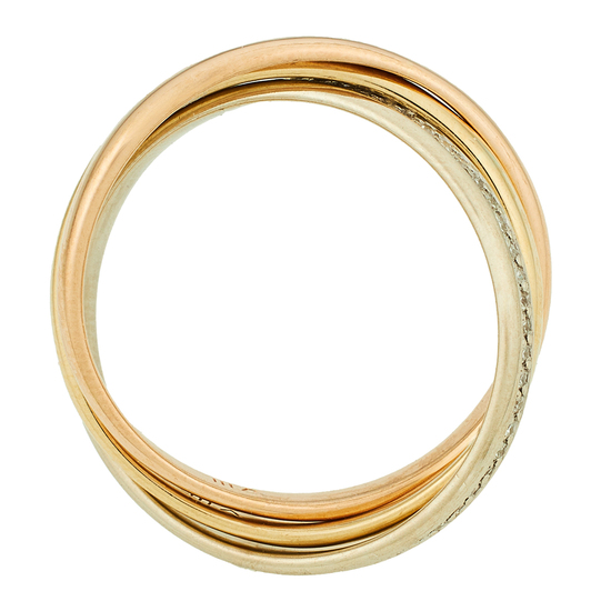 Кольцо из комбинированного золота 585 пробы c 64 бриллиантами, Л41064530 за 34740