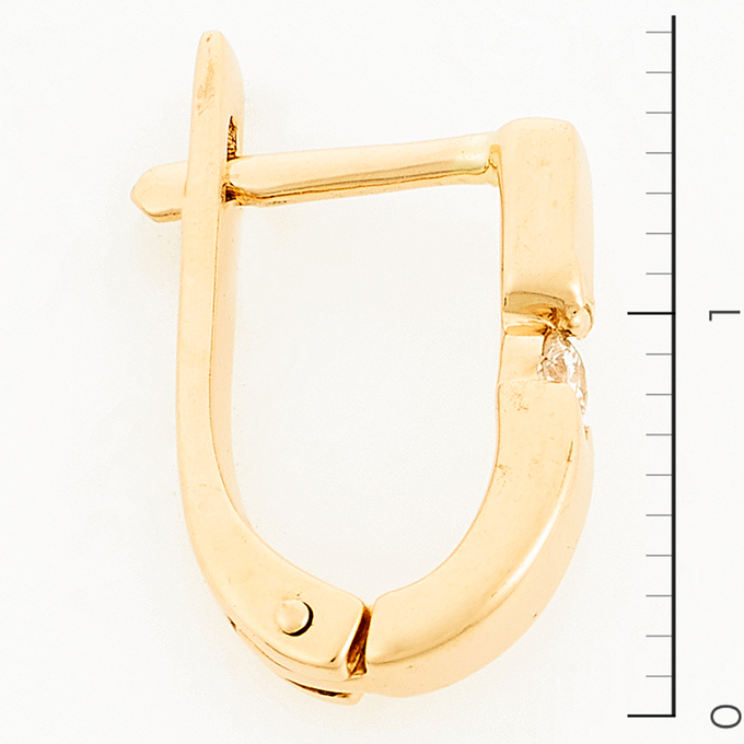Серьги золото, 585, 3 к.,2,68 гр. (чистый вес 2,58 гр.) со следами износа; 2 Бриллиант Кр57 6/6 вес 0,1 ct