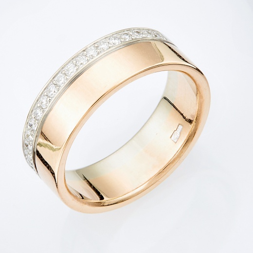 Кольцо из комбинированного золота 585 пробы c 20 бриллиантами Л54036506 фото 1