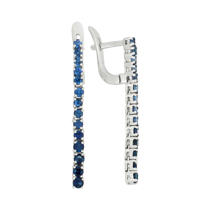 Серьги из золота 585 пробы с сапфирами, Л 2308 2086 за 68000