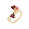 Кольцо из золота 750 пробы c гранатами и рубином
