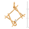 Подвеска из красного золота 585 пробы c 1 фианитом