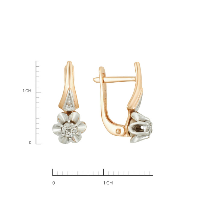 Серьги из золота 585 пробы с бриллиантами, Л 2316 1713 за 28000