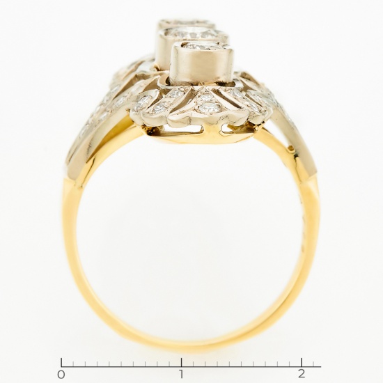 Кольцо из комбинированного золота 750 пробы c 37 бриллиантами, Л19102975 за 163800