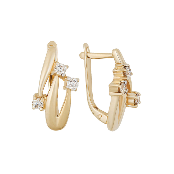 Серьги из золота 585 пробы c бриллиантами, К 0000 5257 за 54500