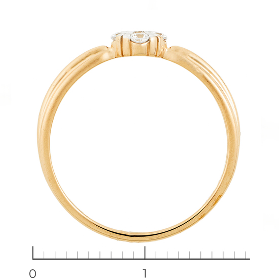 Кольцо из красного золота 585 пробы c фианитами, Л36059600 за 6000