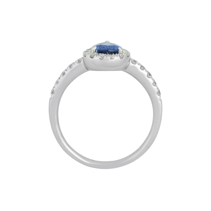 Кольцо из золота 585 пробы c сапфиром и бриллиантами, Л 2811 4889 за 55200