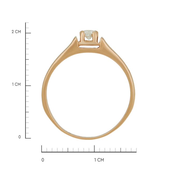 Кольцо из золота 585 пробы c бриллиантом, Л 1911 8761 за 31920