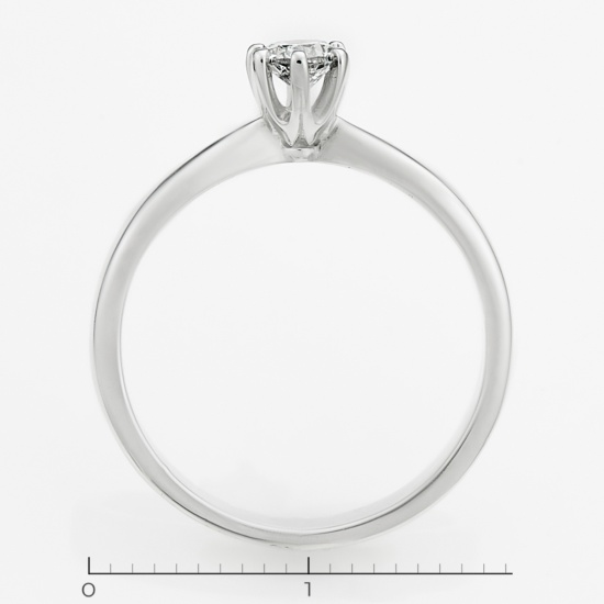 Кольцо из белого золота 585 пробы c 1 бриллиантом, Л29116032 за 21300