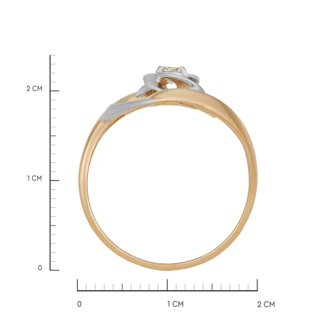 Кольцо из золота 585 пробы c бриллиантом, Л 4107 4523 за 38000