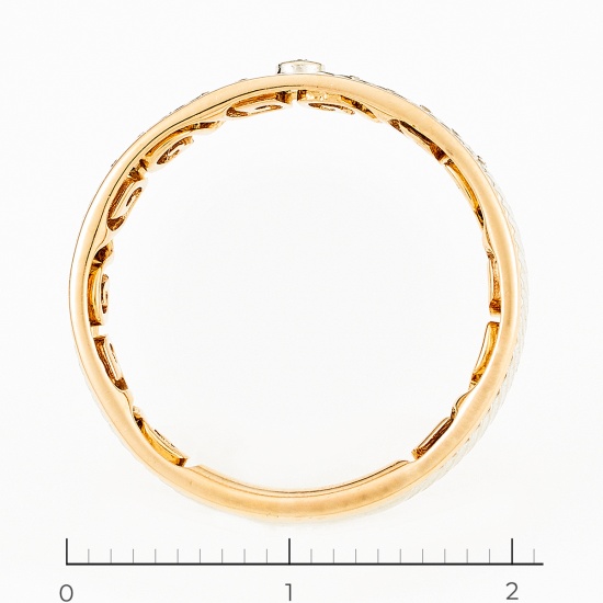 Кольцо из комбинированного золота 585 пробы c 11 бриллиантами, Л18109833 за 12950