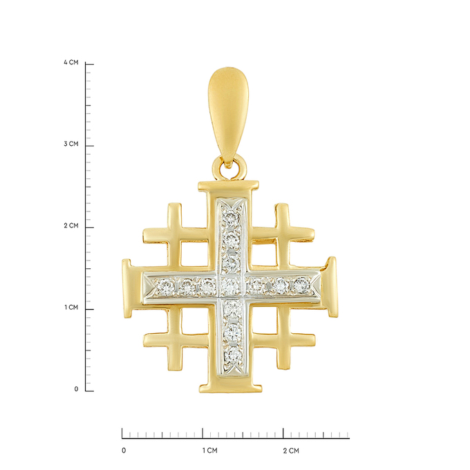 Подвеска-крестик из золота 750 пробы c бриллиантами