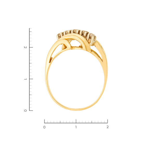 Кольцо из комбинированного золота 585 пробы c 5 бриллиантами, Л20096353 за 42320