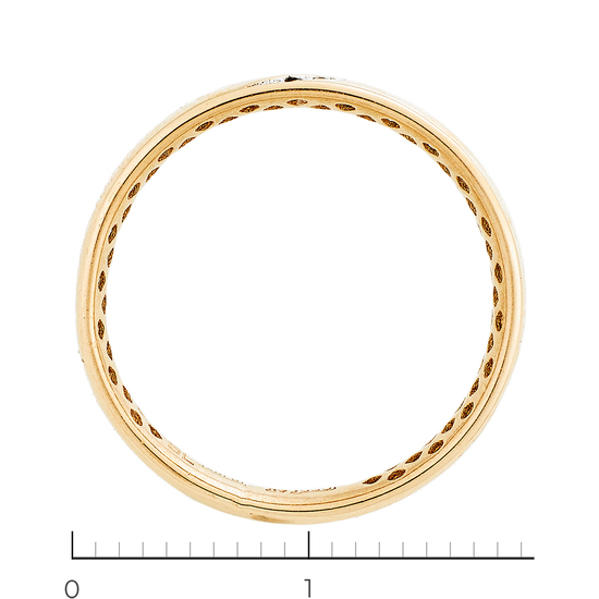 Кольцо обручальное из красного золота 585 пробы c 5 бриллиантами, Л39090155 за 6255