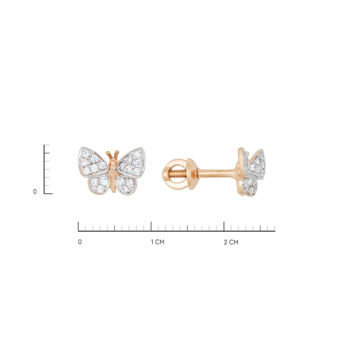 Серьги из золота 585 пробы c фианитами, Л 6402 2966 за 10240