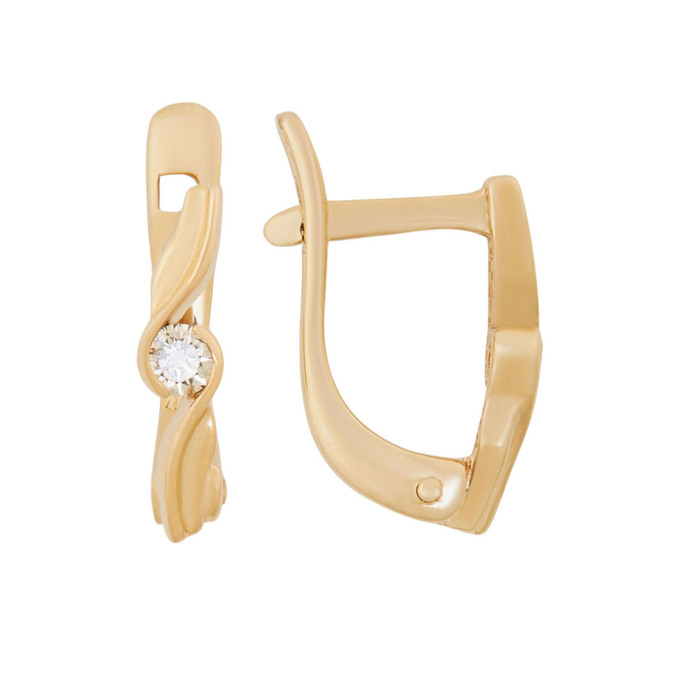 Серьги из золота 585 пробы c бриллиантами, Ц О007 1984 за 27200