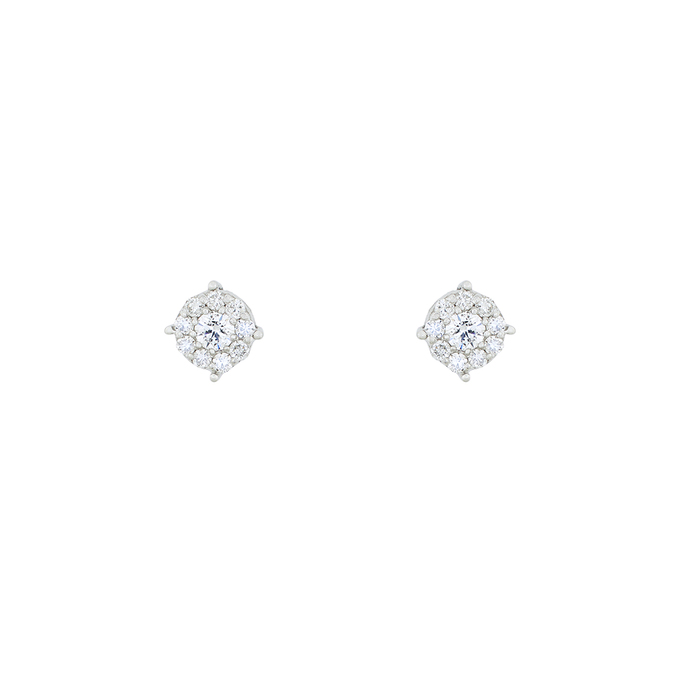 Серьга из золота 585 пробы c 10 бриллиантами