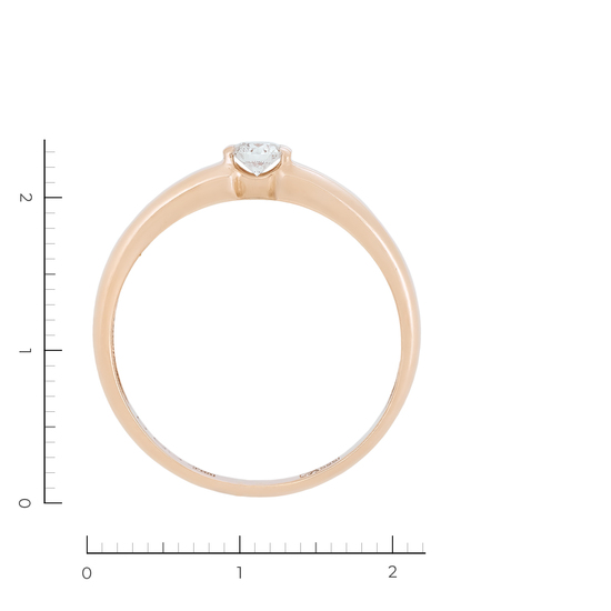 Кольцо из красного золота 585 пробы c 1 бриллиантом, Л70007590 за 47920