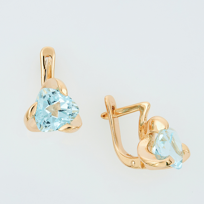 Серьги из золота 585 пробы c 2 топазами