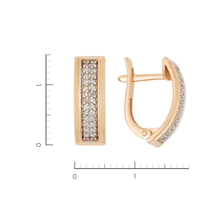 Серьги из золота 585 пробы c 52 бриллиантами, Л 2315 6952 за 26320