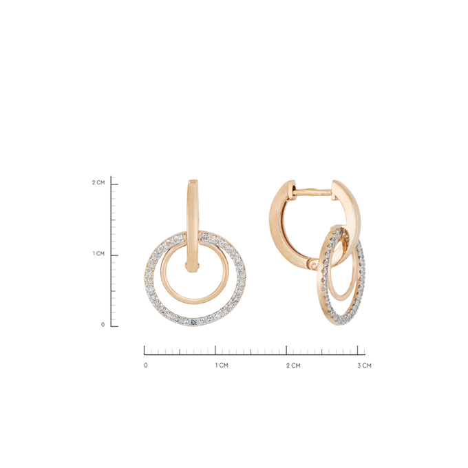 Серьги из золота 585 пробы c бриллиантами, Л 1615 4295 за 31140