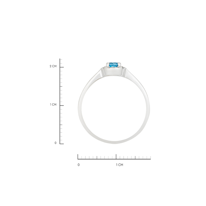 Кольцо из золота 585 пробы c топазом и бриллиантами, Л 2811 5888 за 14400