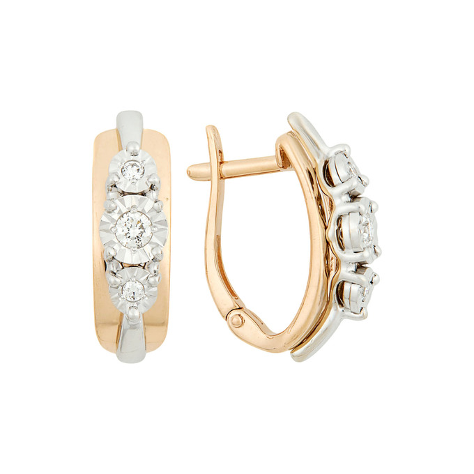 Серьги из золота 585 пробы с бриллиантами, Л 4508 5701 за 55600