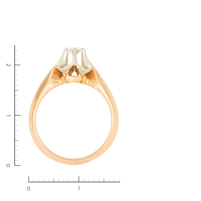 Кольцо из золота 583 пробы c 1 бриллиантом, Л 7601 1837 за 51120