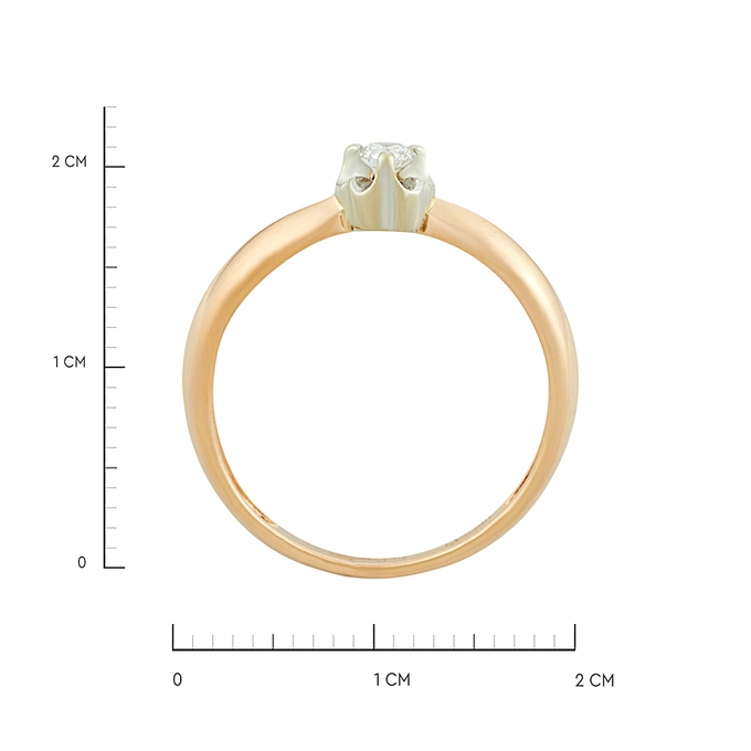 Кольцо из золота 585 пробы c бриллиантом, Л 0911 3447 за 30320