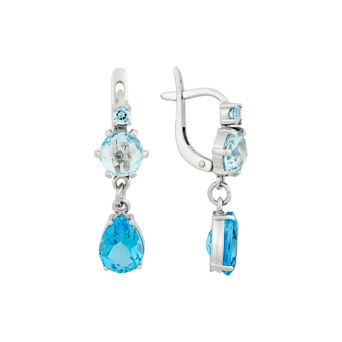 Серьги из золота 585 пробы с топазами, Л 4506 6862 за 51200