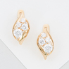Серьги из красного золота 585 пробы c фианитами