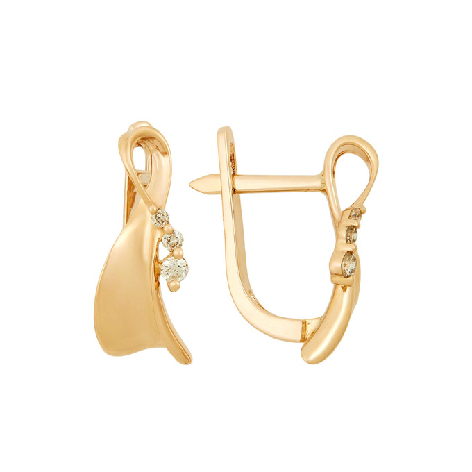 Серьги из золота 585 пробы с бриллиантами, Л 5406 2540 за 19000