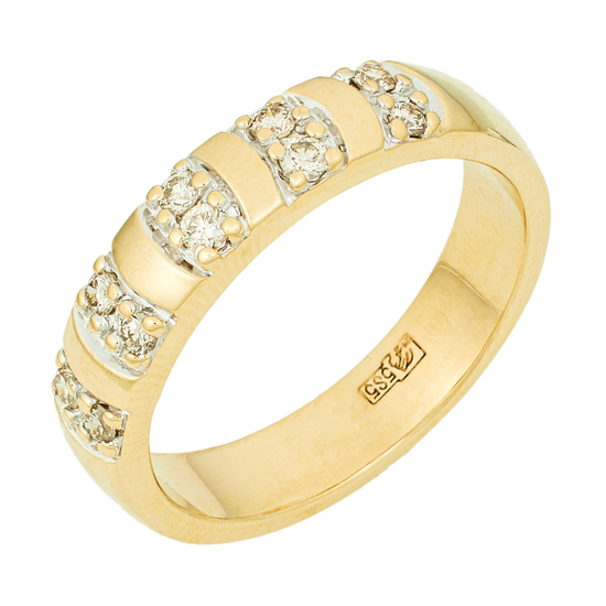 Кольцо из комбинированного золота 585 пробы c 10 бриллиантами, Л73020622 за 30300