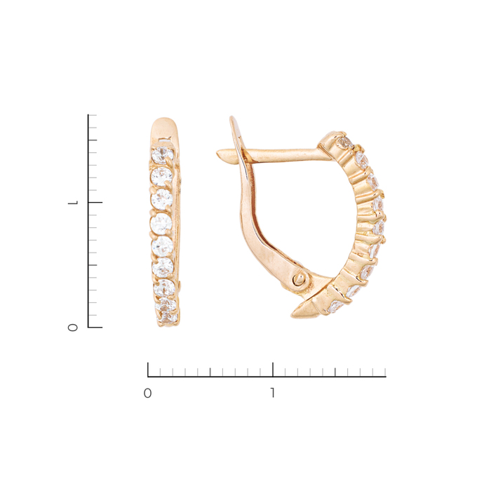 Серьги из красного золота 585 пробы c 18 фианитами, Л 1603 7662 за 12720