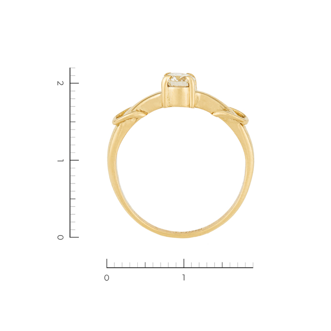 Кольцо из желтого золота 585 пробы c 1 бриллиантом, Л 2809 6122 за 74940