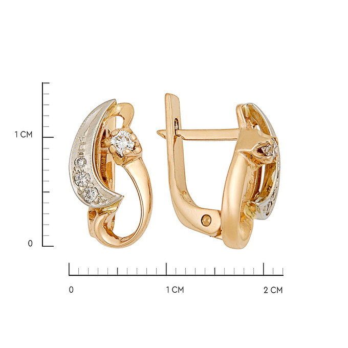 Серьги из золота 585 пробы с бриллиантами, Л 2807 2729 за 45100