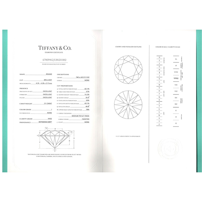 Кольцо Tiffany & Co Setting, Л 2811 6998 за 190000