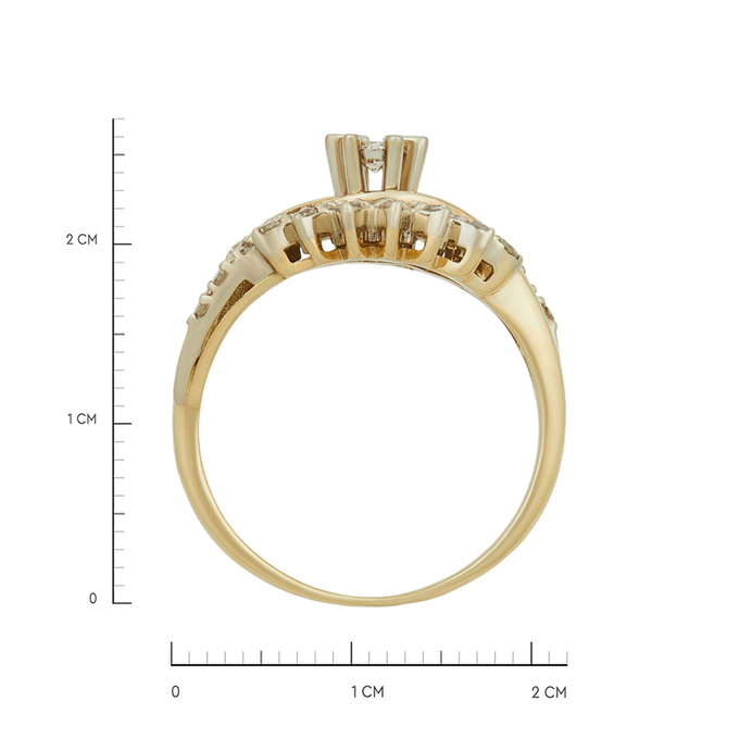 Кольцо из золота 585 пробы c бриллиантами, Л 3309 6640 за 66800