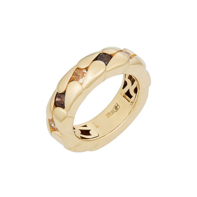 Кольцо из золота 585 пробы c синтетическими камнями