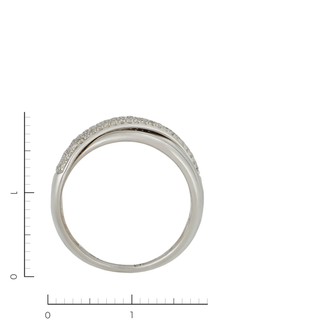 Кольцо из белого золота 585 пробы c 73 бриллиантами, Л 2809 6108 за 25520