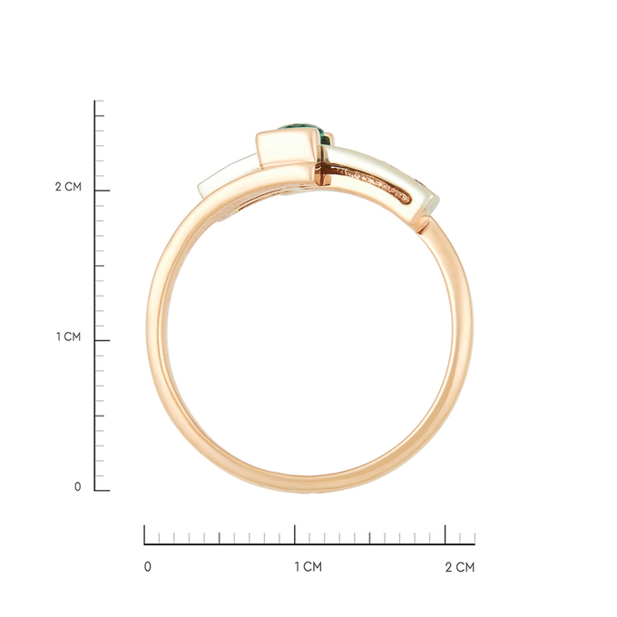 Кольцо из золота 585 пробы c изумрудом и бриллиантами, Л 5500 8886 за 46000