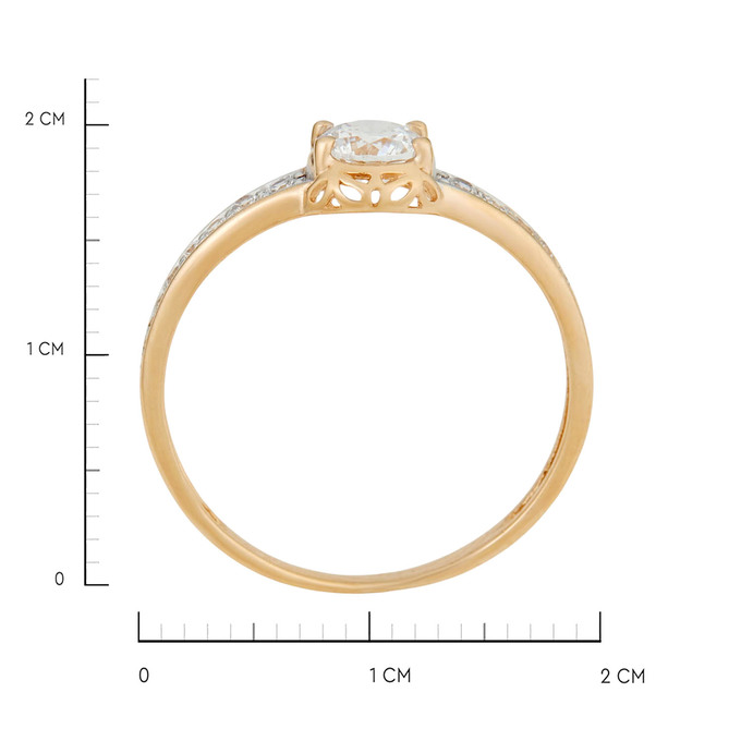 Кольцо из золота 585 пробы с фианитами, Л 5208 2753 за 19900
