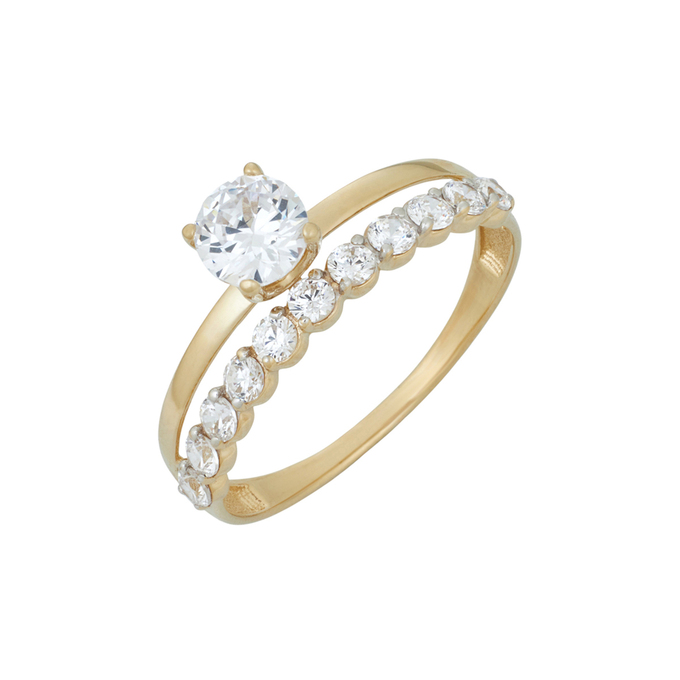 Кольцо из золота 585 пробы c фианитами, Л 3208 9489 за 18160